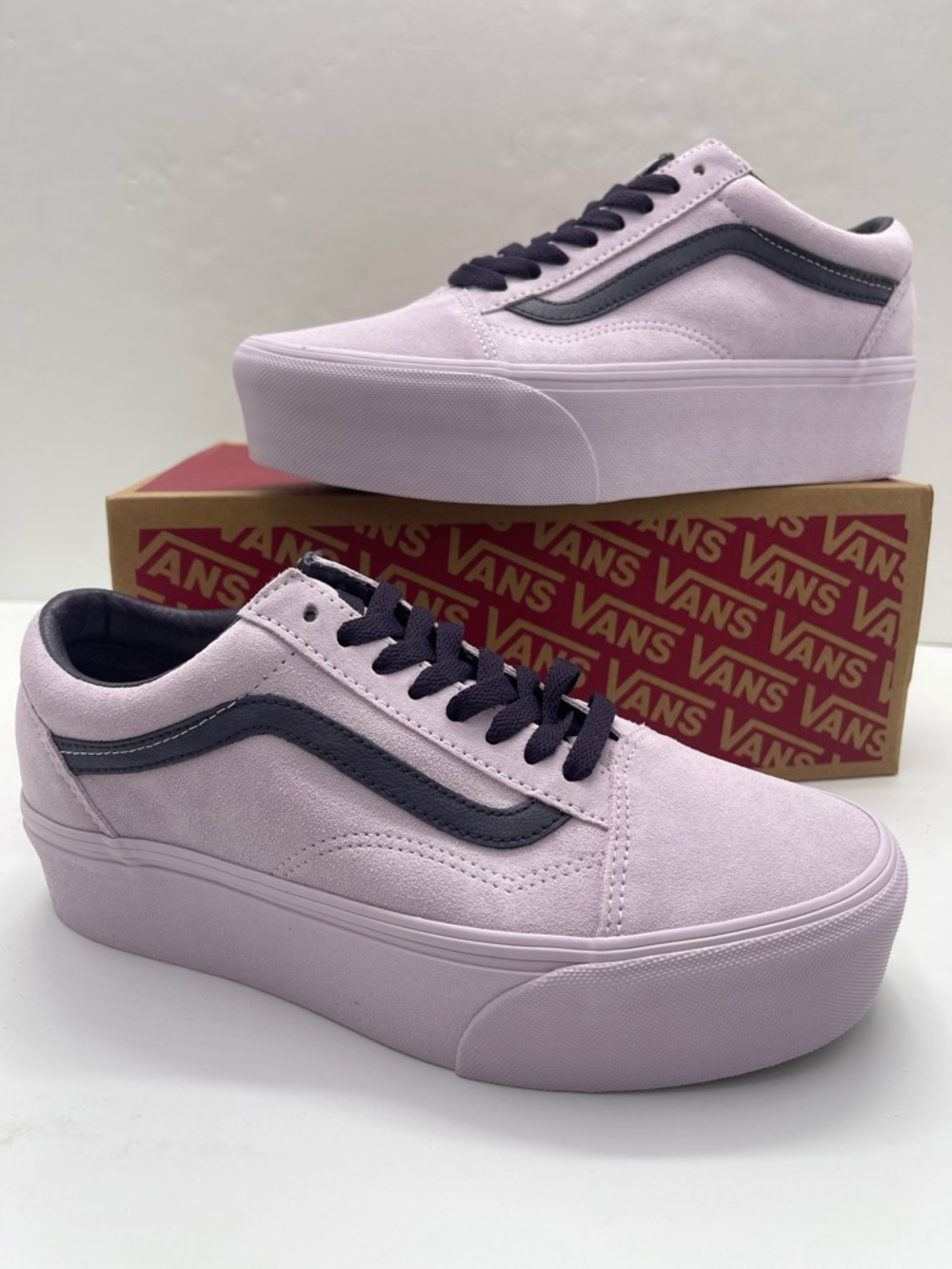 Vans Old Skool Stackform Platform Suede Lavender Sneakers VN0009PZLAE NIB - Picture 12 of 16